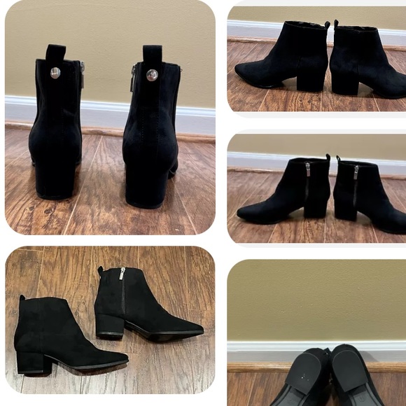 a new day Shoes - Black Faux Suede Ankle Boots A New Day Beatles Mod Goth Punk RNR Y2K US Size 7.5